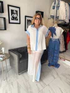 White Jean Top