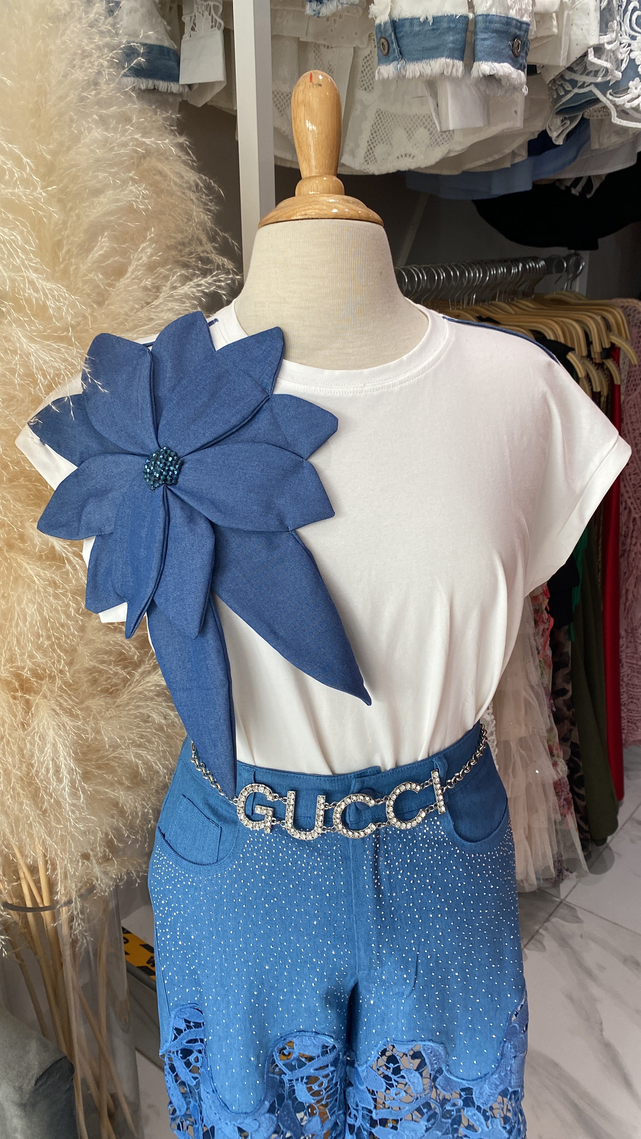 Flower Jean Top