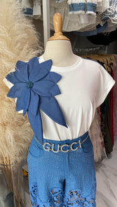Flower Jean Top