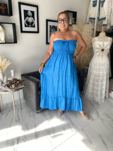 Linen Strappless Dress